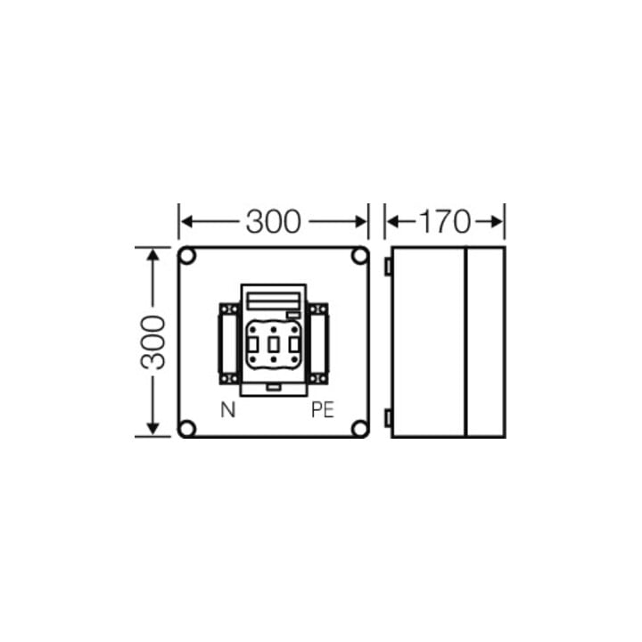 Hensel Sicherungsgehäuse 1xNH00 3p. 125A+PE+N Mi 5250