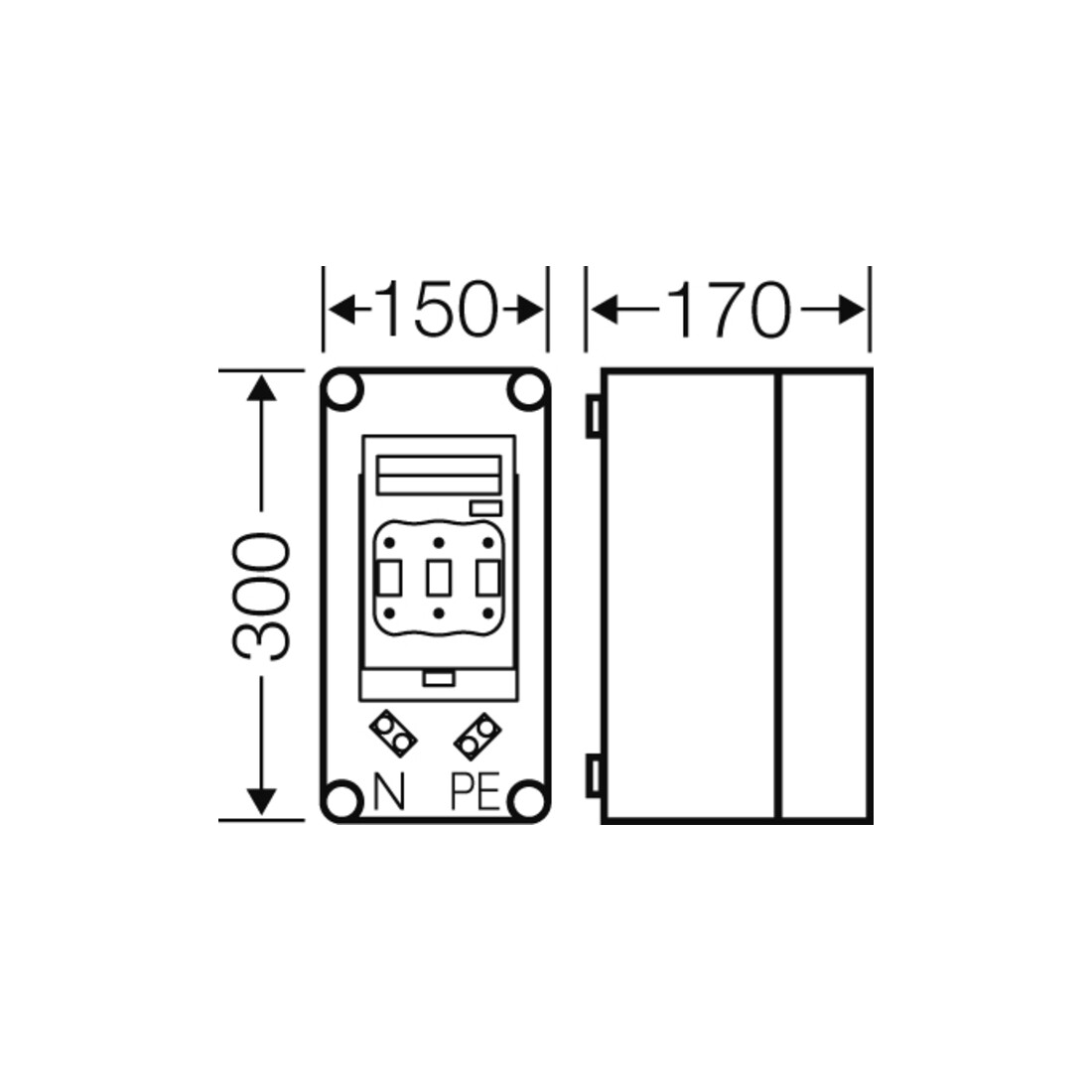 Hensel Sicherungsgehäuse 1xNH00 3p. 160A+PE+N Mi 5150