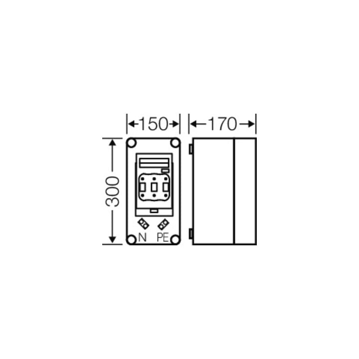 Hensel Sicherungsgehäuse 1xNH00 3p. 160A+PE+N Mi 5150