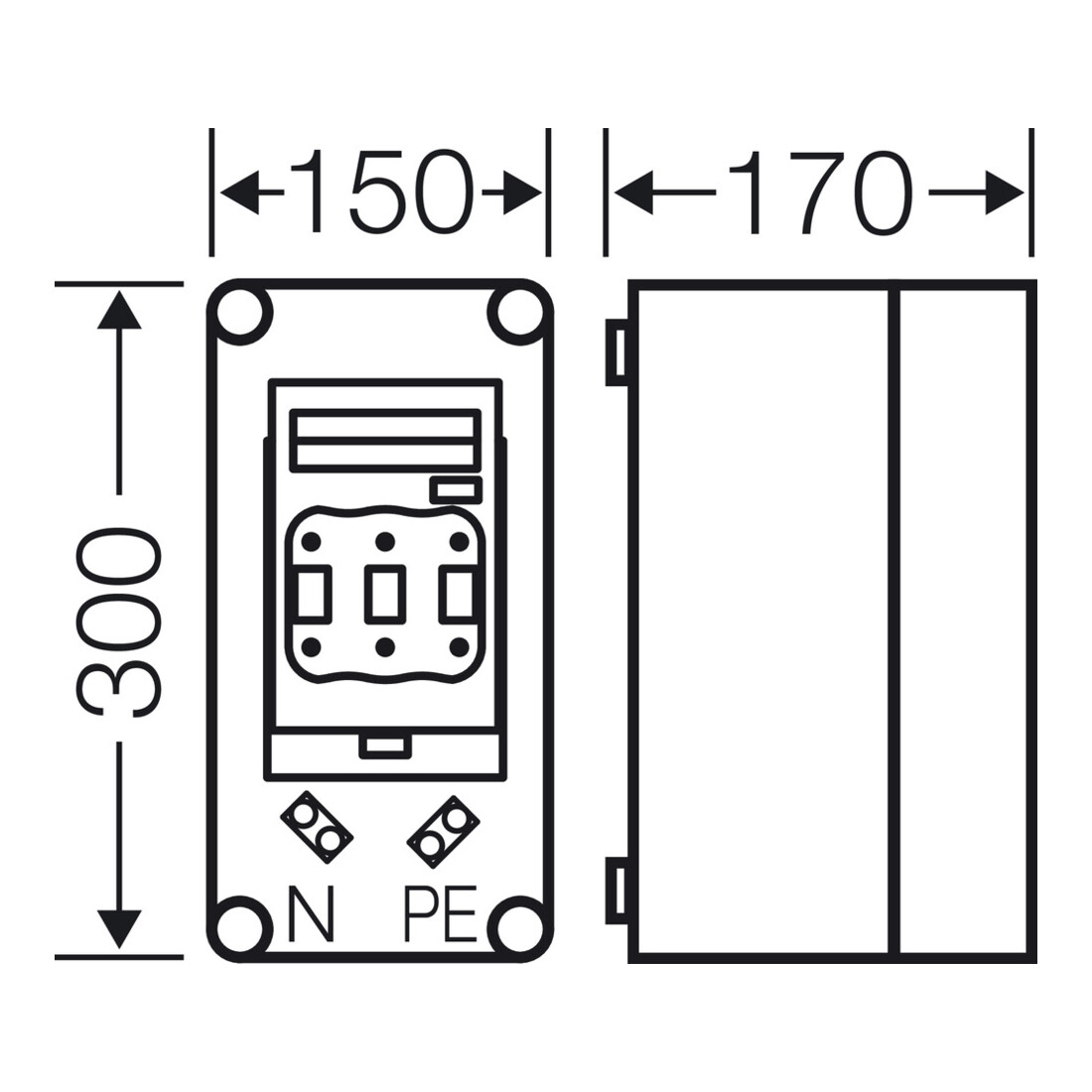 Hensel Sicherungsgehäuse 1xNH00 3p. 160A+PE+N Mi 5150