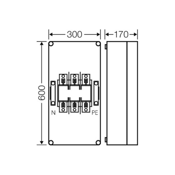 Hensel Sicherungsgehäuse 1xNH1 3p. 250A+PE+N Mi 4451