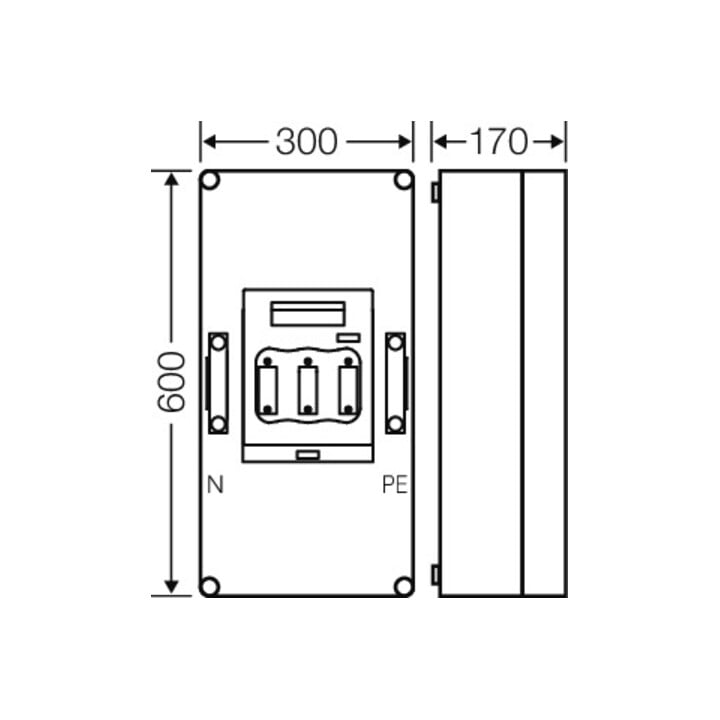 Hensel Sicherungsgehäuse 1xNH1 3p. 250A+PE+N Mi 5451