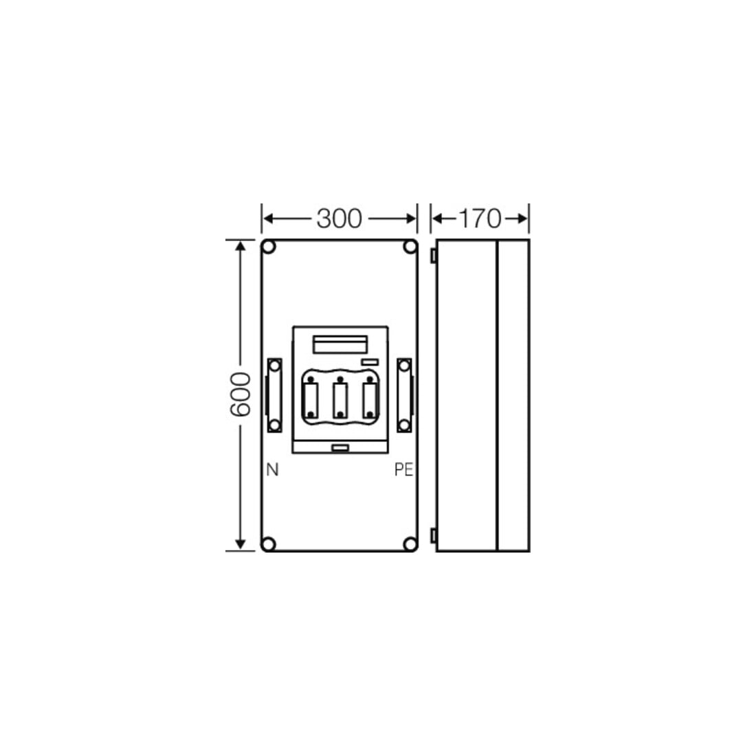 Hensel Sicherungsgehäuse 1xNH1 3p. 250A+PE+N Mi 5451