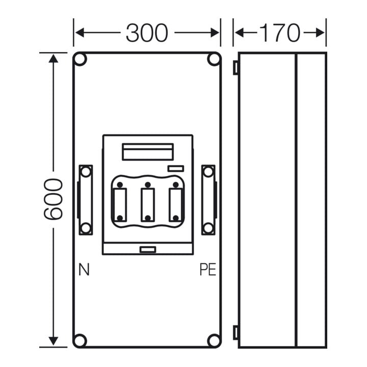Hensel Sicherungsgehäuse 1xNH1 3p. 250A+PE+N Mi 5451