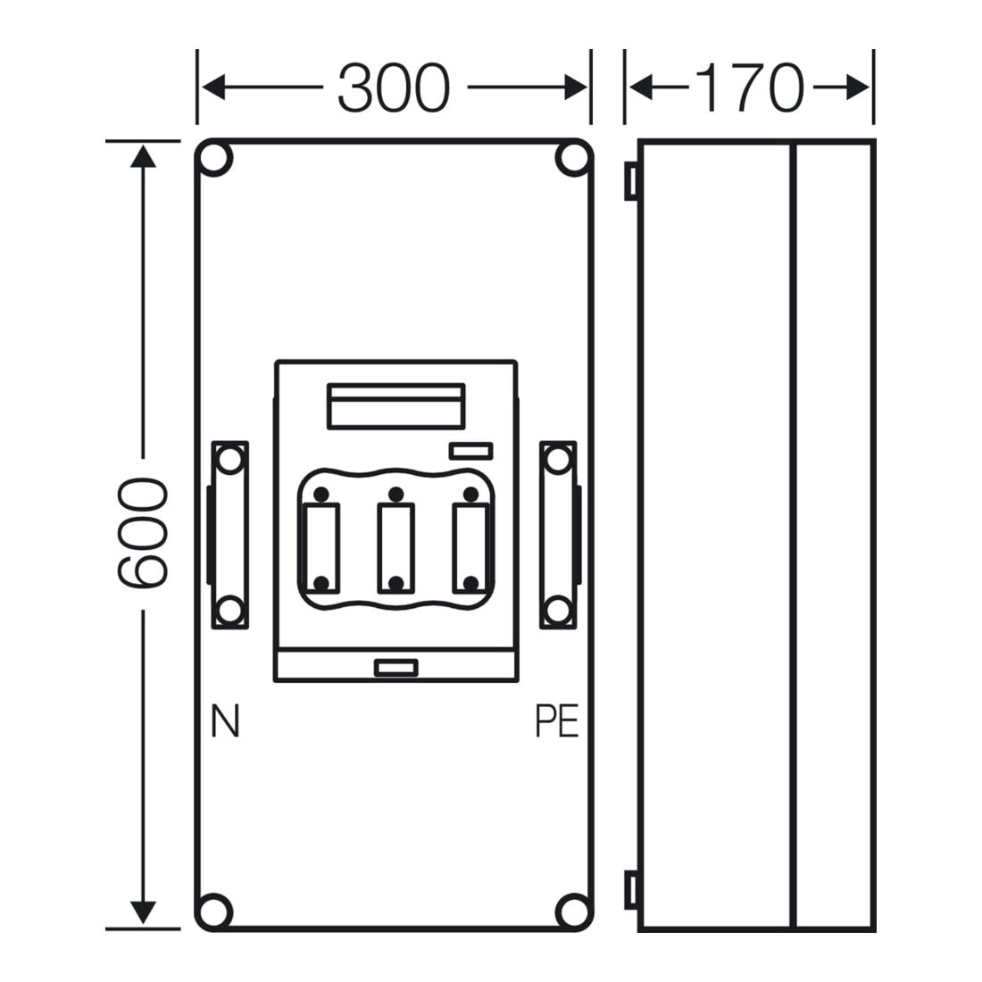 Hensel Sicherungsgehäuse 1xNH1 3p. 250A+PE+N Mi 5451
