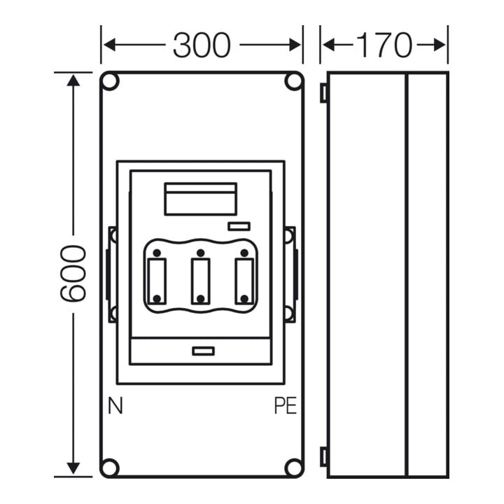 Hensel Sicherungsgehäuse 1xNH2 3p. 400A+PE+N Mi 5452