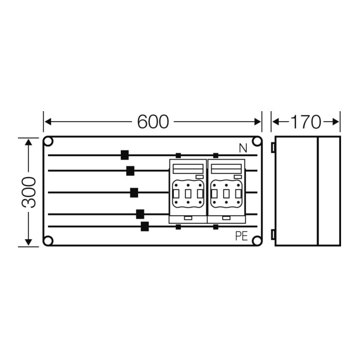 Hensel Sicherungsgehäuse 2x3xNH00 250A 5p Mi 6426