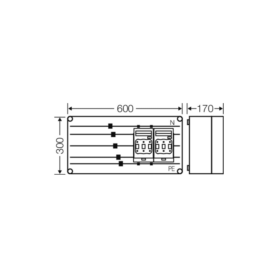Hensel Sicherungsgehäuse 2x3xNH00 250A 5p Mi 6426