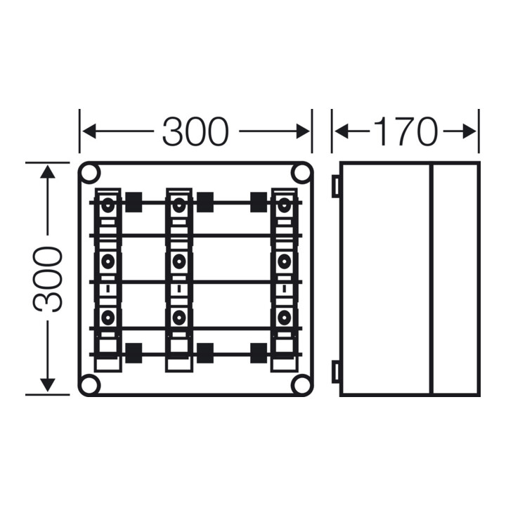 HENSEL Sicherungsgehäuse 3x3x63A D02 400A 5p. Mi 3267