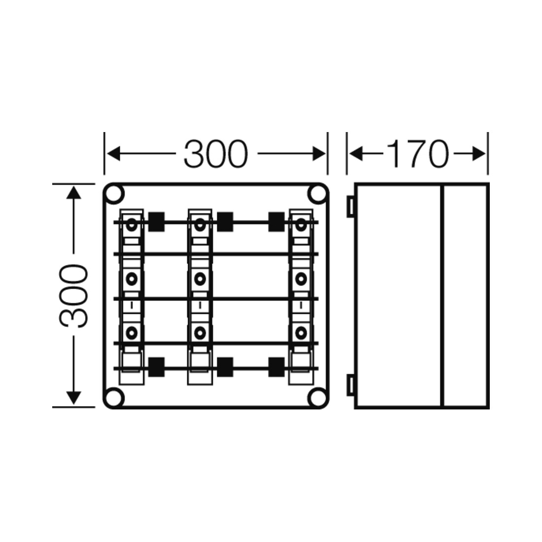 Hensel Sicherungsgehäuse 3x3x63A,D02 Mi 3266