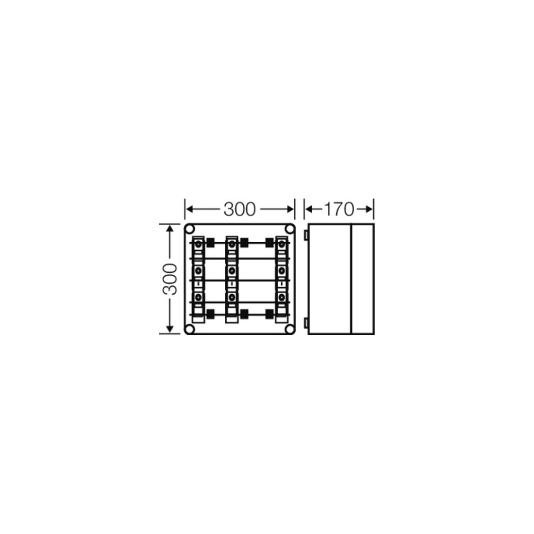 Hensel Sicherungsgehäuse 3x3x63A,D02 Mi 3266