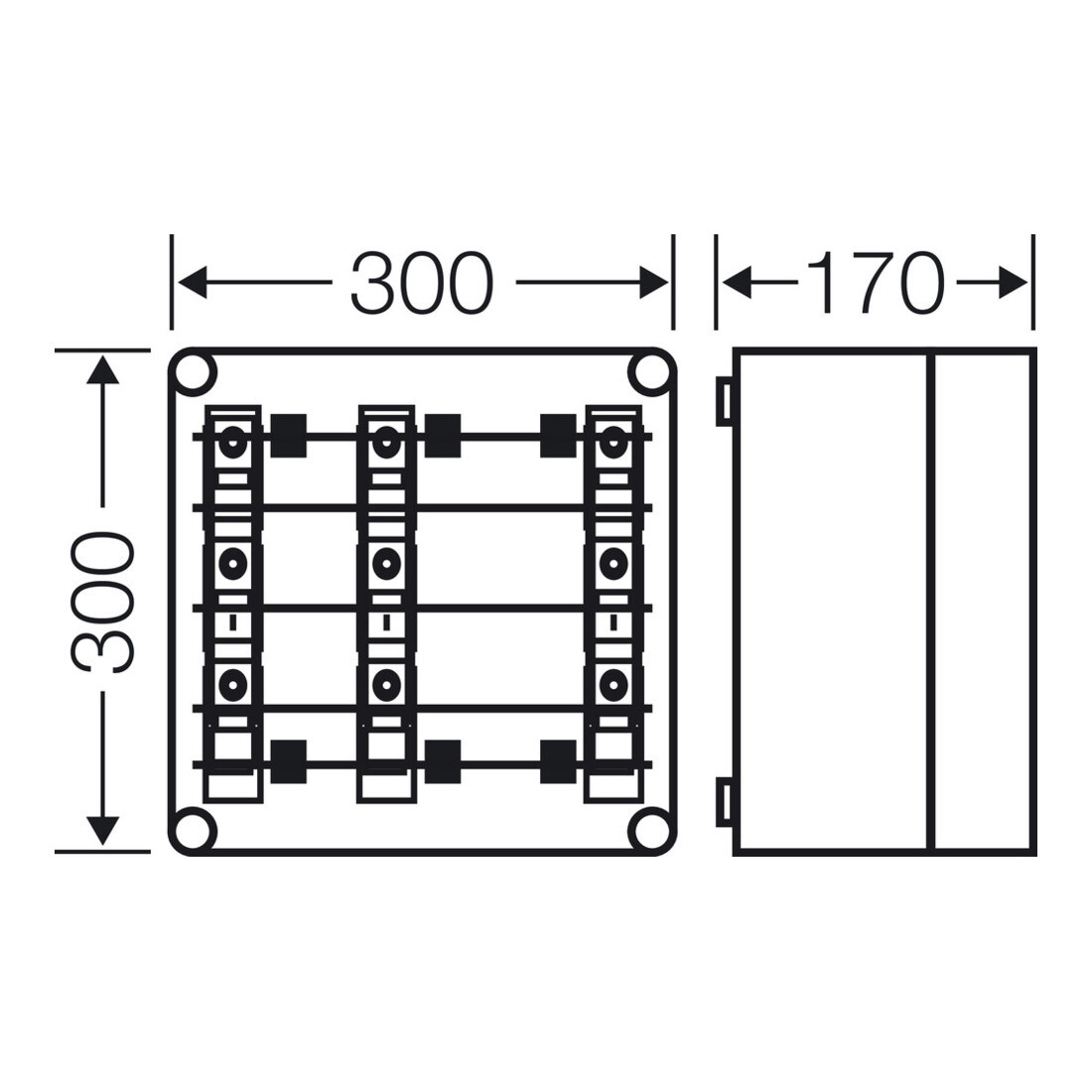 Hensel Sicherungsgehäuse 3x3x63A,D02 Mi 3266