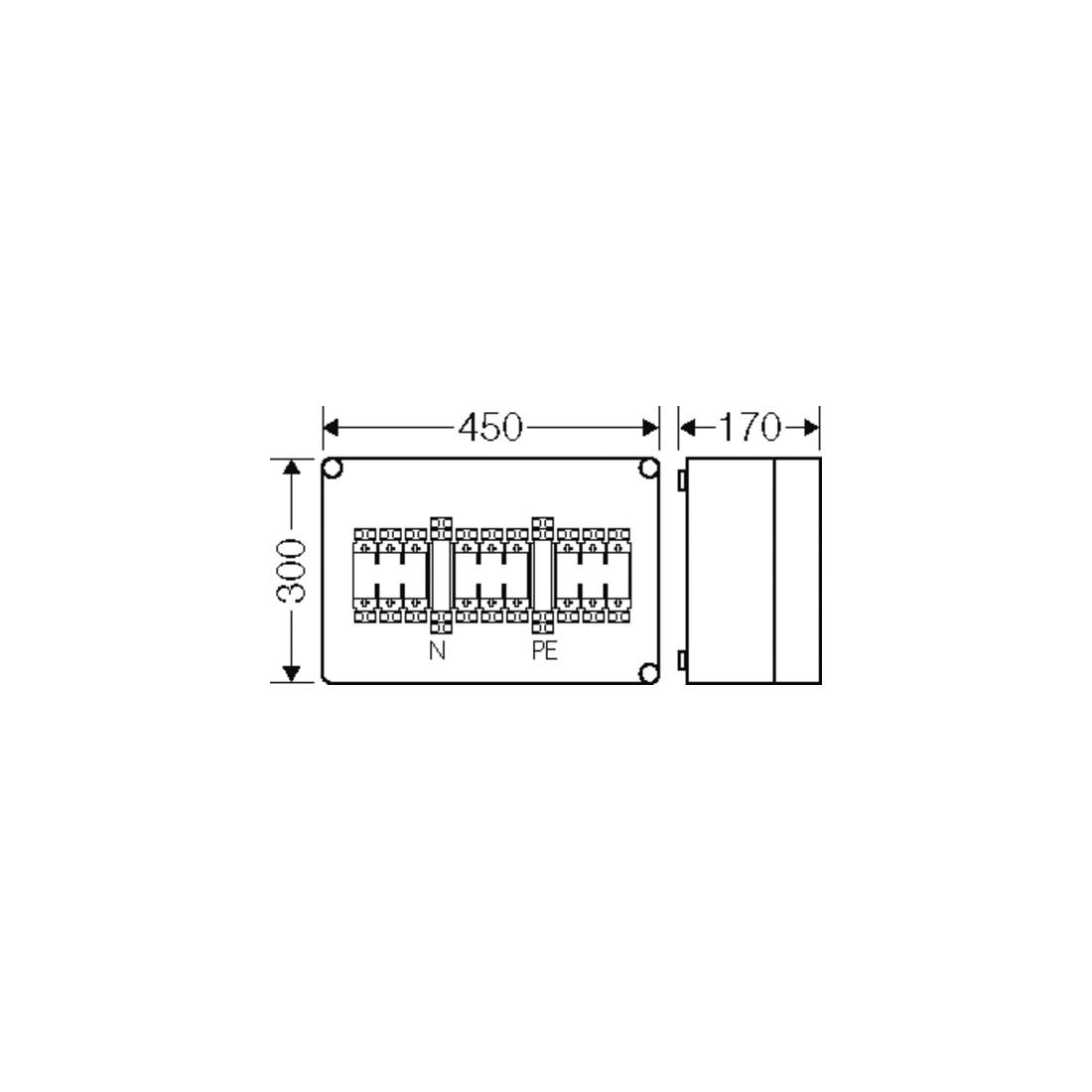 Hensel Sicherungsgehäuse 3xNH00 3p. 125A+PE+N Mi 4350