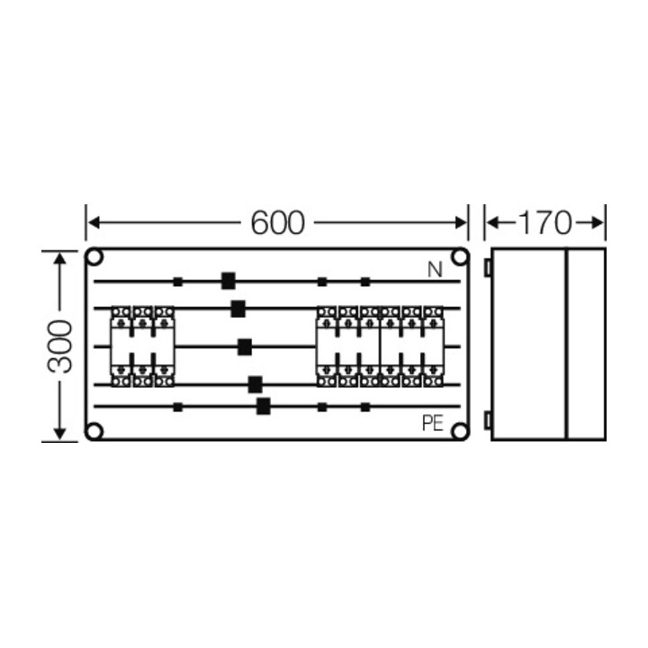 Hensel Sicherungsgehäuse 3xNH00 3p.250A 5p Mi 6432