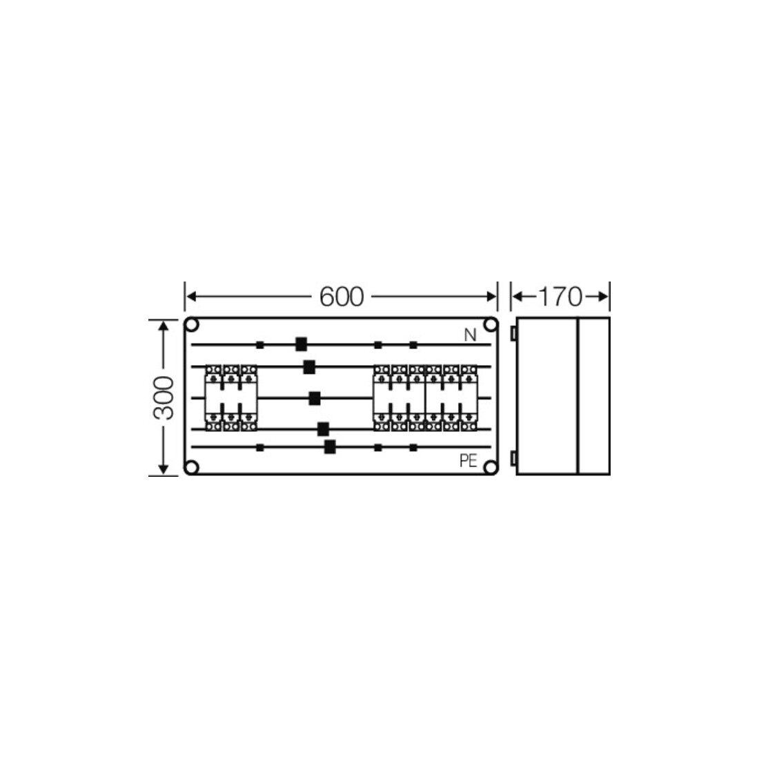 Hensel Sicherungsgehäuse 3xNH00 3p.250A 5p Mi 6432
