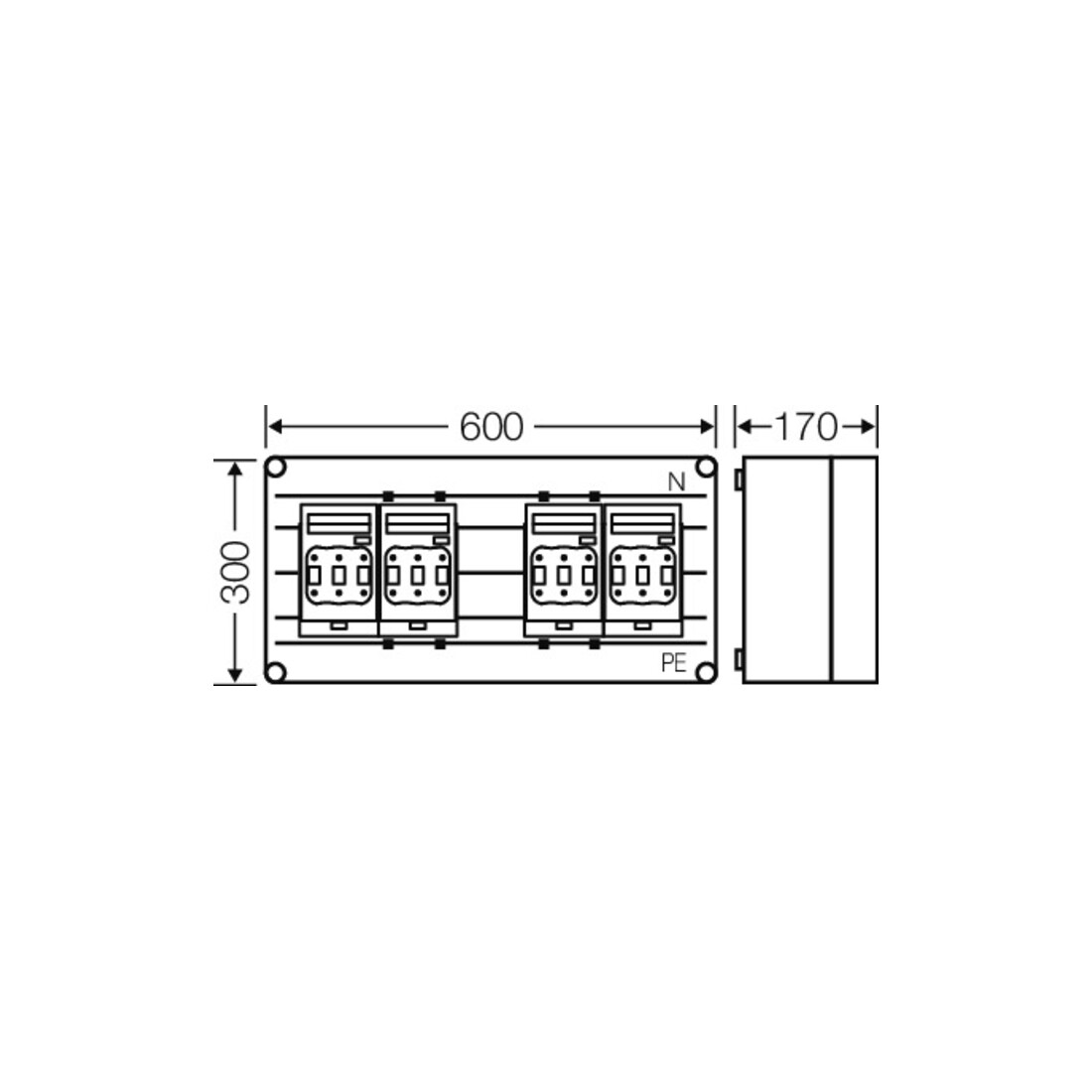 Hensel Sicherungsgehäuse 4x3xNH00 250A 5p Mi 6465