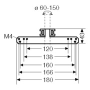 Hensel Support de mât pour fixation extérieure KV MB 9-4