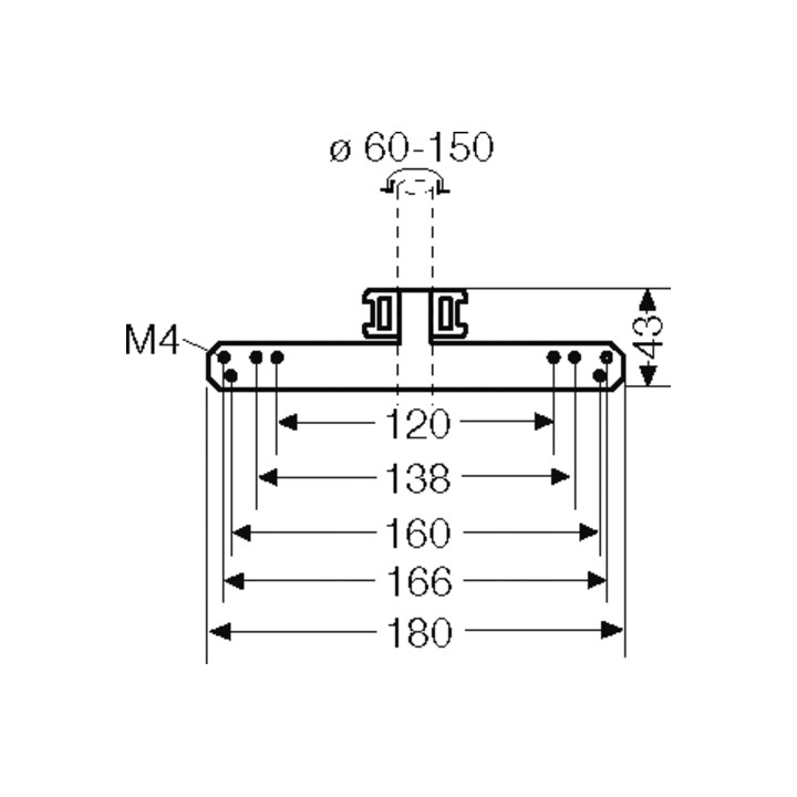 Hensel Support de mât pour fixation extérieure KV MB 9