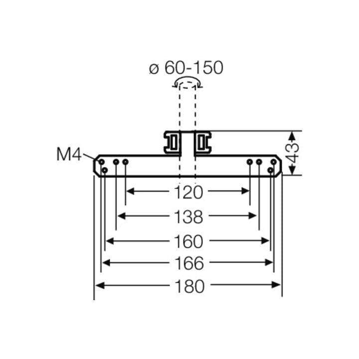 Hensel Support de mât pour fixation extérieure KV MB 9