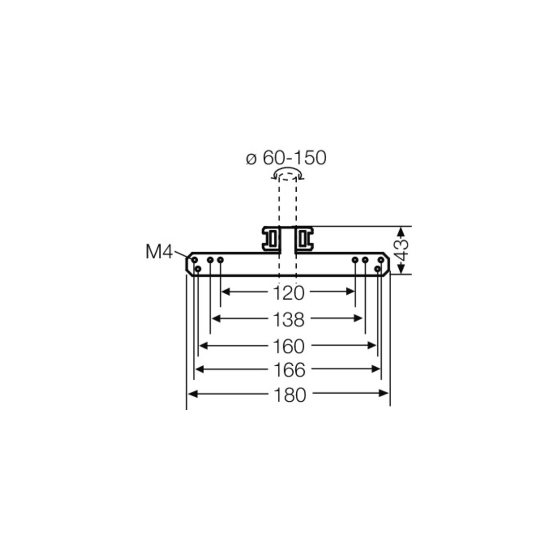 Hensel Support de mât pour fixation extérieure KV MB 9