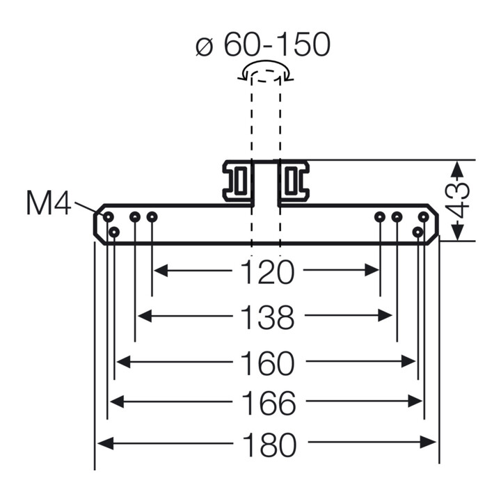 Hensel Support de mât pour fixation extérieure KV MB 9