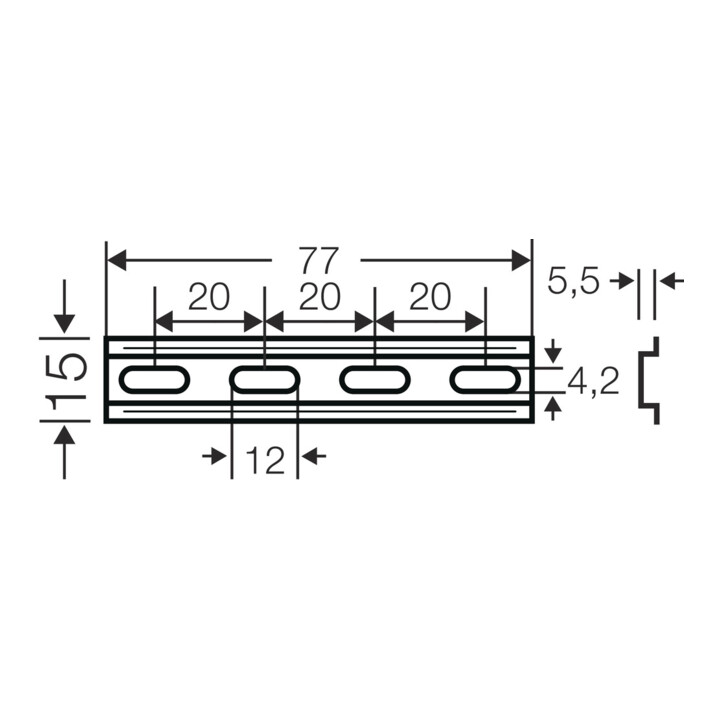 HENSEL Tragschiene 15mm KF04 DK TS 04