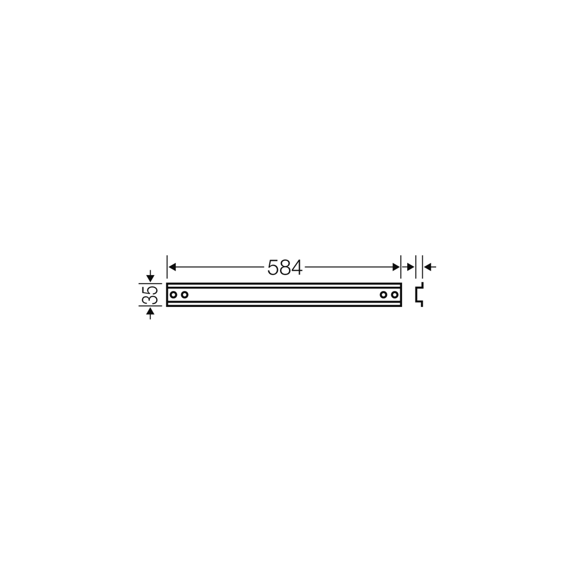 Hensel Tragschiene 584mmlang Hutpr.35mm Mi TS 60
