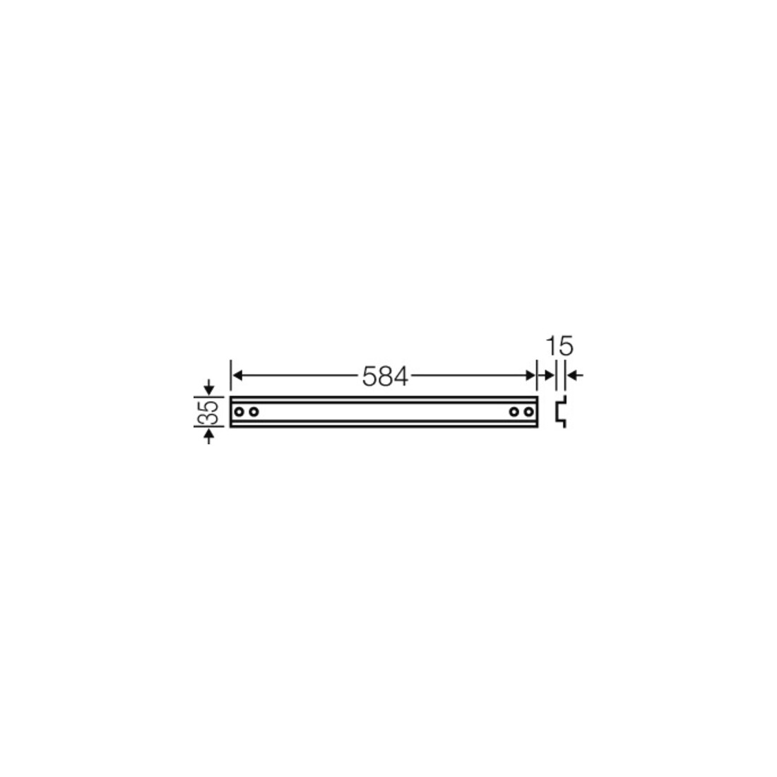 Hensel Tragschiene 584mmlang Hutpr.35mm Mi TS 60