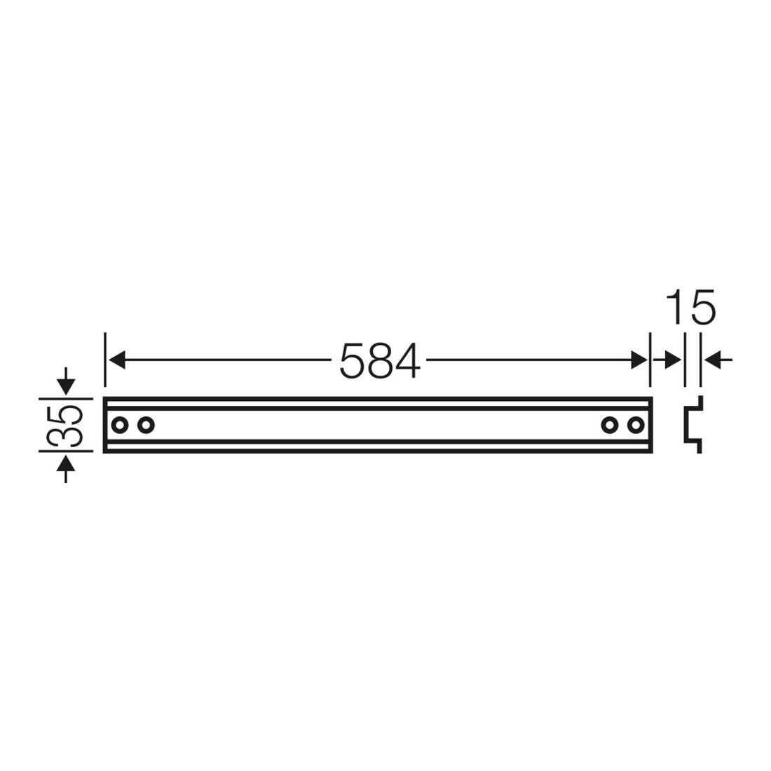 Hensel Tragschiene 584mmlang Hutpr.35mm Mi TS 60