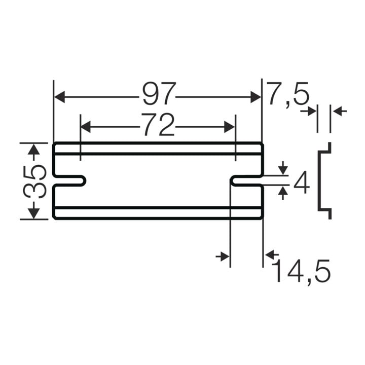 Hensel Tragschiene XXmm für KF06... DK TS 06