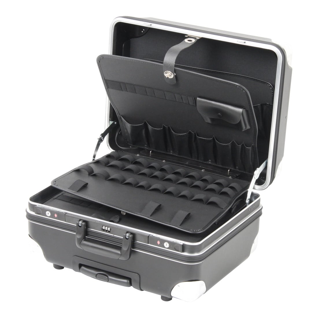 Hepco & Becker Werkzeugkoffer Robust XXL Bruchsicher mit integriertem Rollensystem + TSA Schloss