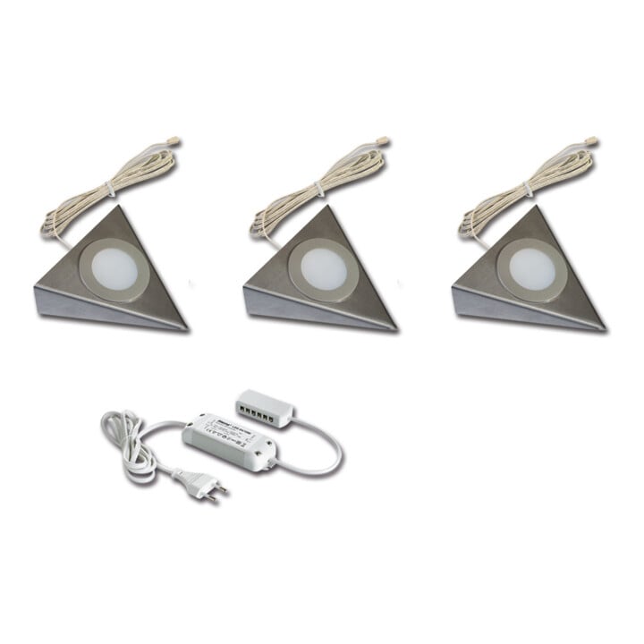 Hera 3er-Set LED-UB-Leuchte 2-LEDww eds+Trafo15W 61055931102