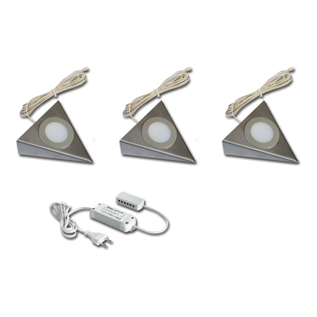 Hera 3er-Set LED-UB-Leuchte 2-LEDww eds+Trafo15W 61055931102