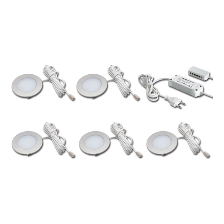 Hera 5er-Set LED-Einbauleuchte 3W ww Tr.24/30W 61056958002