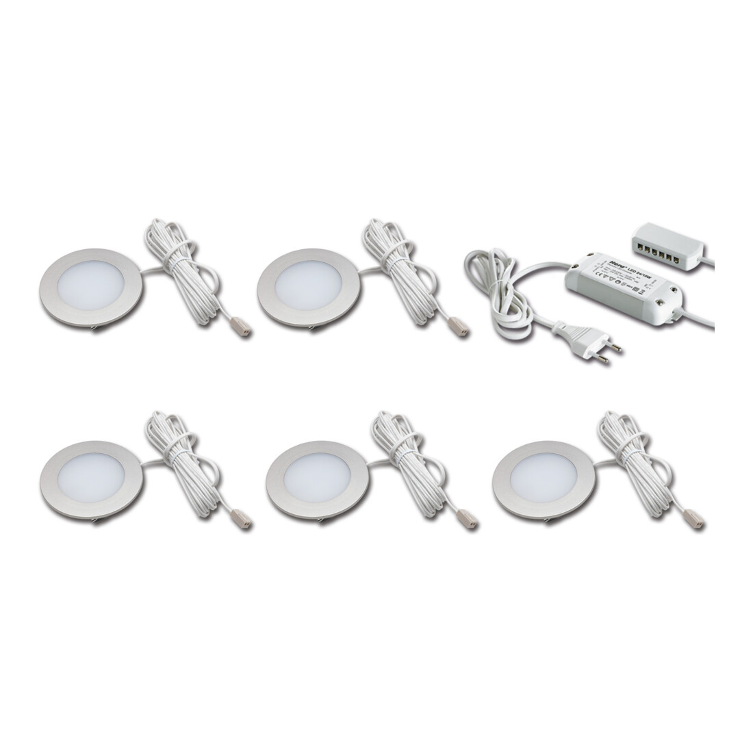 Hera 5er-Set LED-Einbauleuchte 3W ww Tr.24/30W 61056958002