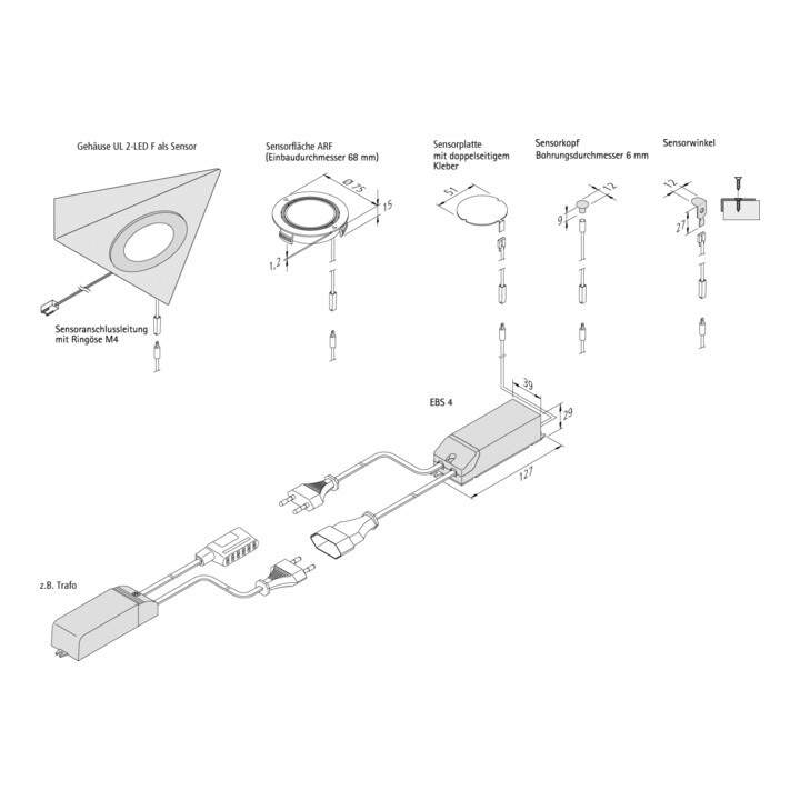 Hera Interrupteur tactile 400W câble capteur 2m 50611030101