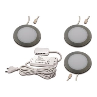 Hera LED Einbauleuchte 3er-Set warmweiß edelstahloptik