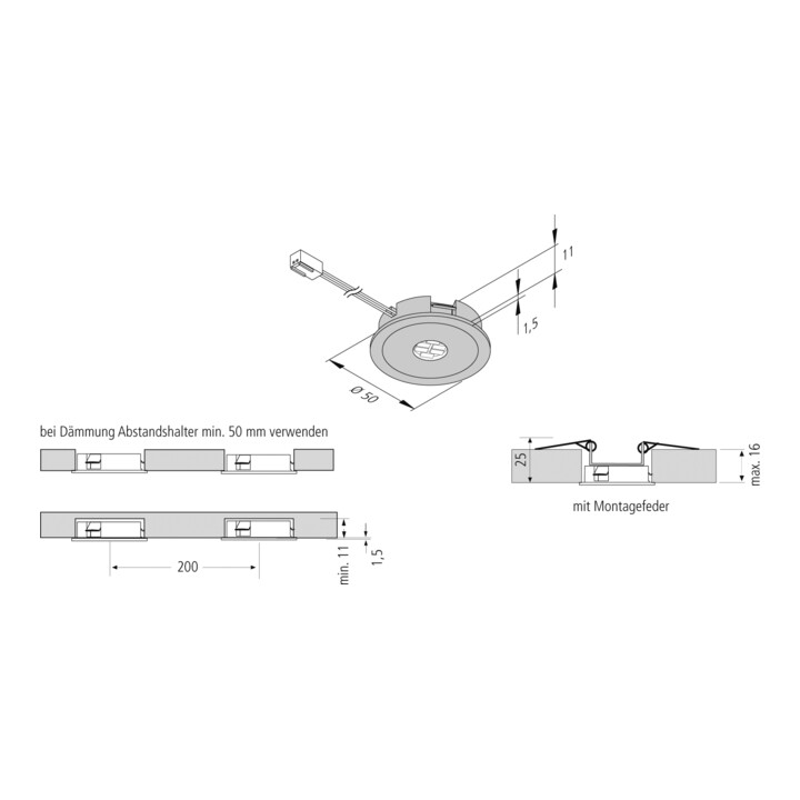 Hera LED-Einbauleuchte AR 45-LED 3W ww eds