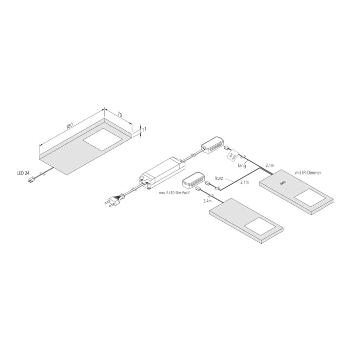 hera LED Slim-Pad Flächenleuchte edelstahloptik warmweiß