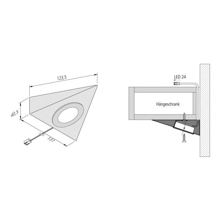 Hera LED-Unterbauleuchte 3er-Set 2-LED warmweiß edelstahl mit Trafo