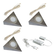 Hera Lot de 3 lampes LED sous meuble 2 LED blanc chaud eds + transformateur 15W 61055931102-1