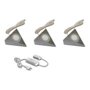 Hera Lot de 3 lampes LED sous meuble 2 LED blanc chaud eds + transformateur 15W 61055931102-2