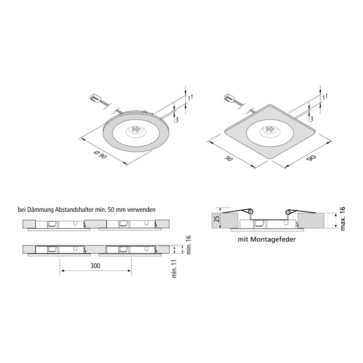 Hera Spot encastrable LED eds 61001430208 blanc chaud