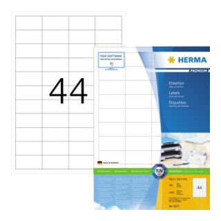 HERMA Etikett PREMIUM 4272 48,3x25,4mm weiß 4.400 St./Pack.