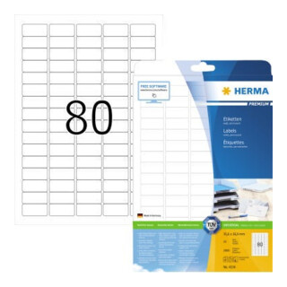 HERMA Etikett PREMIUM 4336 35,6x16,9mm weiß 2.000 St./Pack.