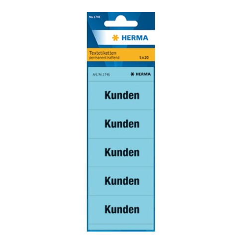 HERMA Ordneretikett Kunden 1746 60x26mm blau 100 St./Pack.