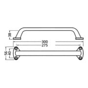 Hermeta Handgriff L.300mm B.56mm Alu-Guss silberf.elox.Anz.Löcher 4-4