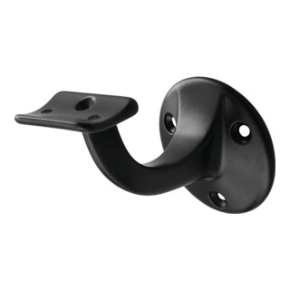 Hermeta Handlaufträger 3500 Alu.ku.-besch.schwarz D.Wandplatte 56mm gewölbte Auflage