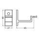 Hermeta Handlaufträger 3541 gerade 65mm Alu silber Breite 27mm 1 Bohrung M8-4