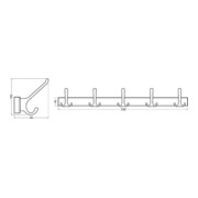 Hermeta Huthaken-Leiste 0822-0825 5 Hak.A.96mm LM.silberf.elox.H.102mm-4